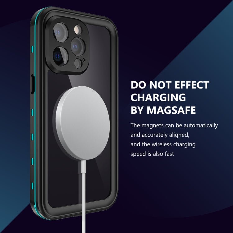 For iPhone 13 Pro RedPepper Transparent Dot Shockproof Waterproof PC + TPU Protective Case (Blue) - British D'sire