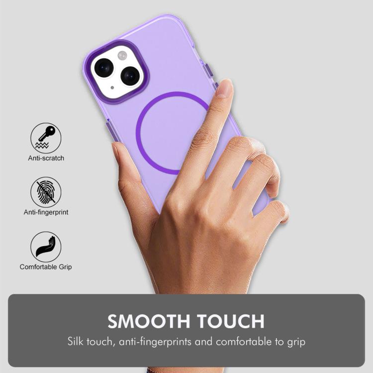 For iPhone 14 ENKAY Hat-Prince MagSafe Candy Color Phone Case with 9H Screen Film(Rose Red) - British D'sire