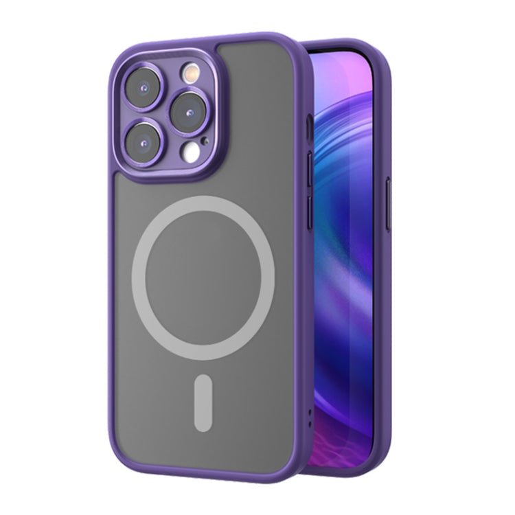 For iPhone 14 ROCK Guard Skin-feel MagSafe Phone Case (Purple) - British D'sire Main image