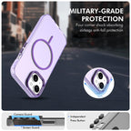 For iPhone 15 ENKAY Hat-Prince MagSafe Candy Color Phone Case with 9H Screen Film(Purple) - British D'sire