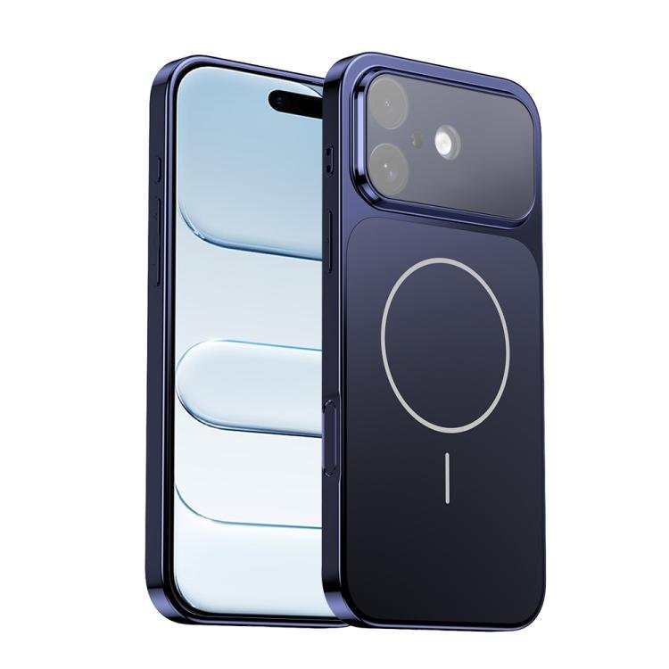 For iPhone 17 Corning Glass Plating Large Window MagSafe Phone Case(Blue) - Mobile phone case - British D'sire Main image