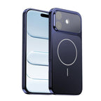 For iPhone 17 Corning Glass Plating Large Window MagSafe Phone Case(Blue) - Mobile phone case - British D'sire