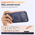 For iPhone 17 Corning Glass Plating Large Window MagSafe Phone Case(Blue) - Mobile phone case - British D'sire