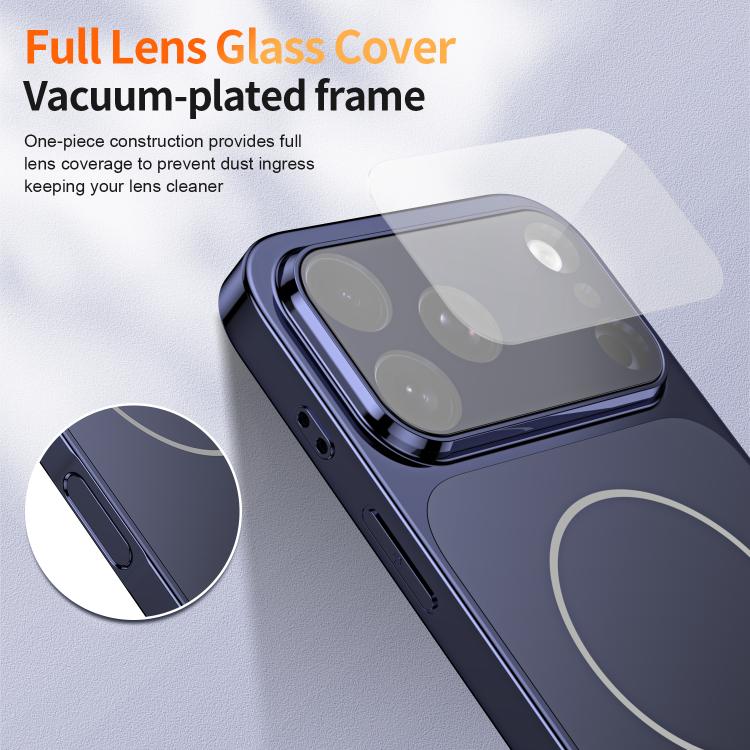 For iPhone 17 Corning Glass Plating Large Window MagSafe Phone Case(Blue) Secondary image