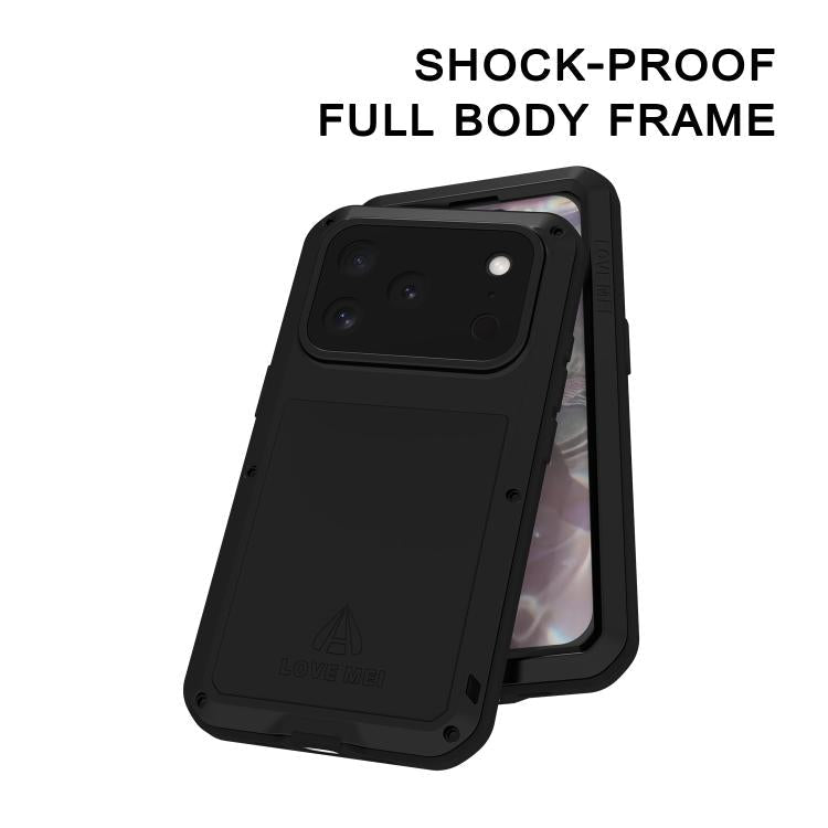 For iPhone 17 Pro LOVE MEI Metal Shockproof Life Waterproof Dustproof Phone Case(Yellow) - British D'sire