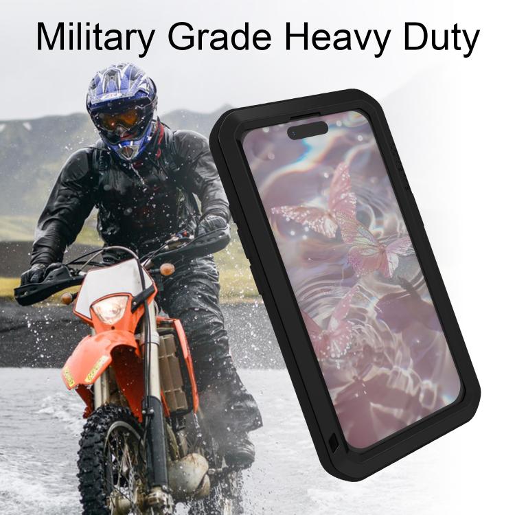 For iPhone 17 Pro LOVE MEI Metal Shockproof Life Waterproof Dustproof Phone Case(Yellow) - British D'sire