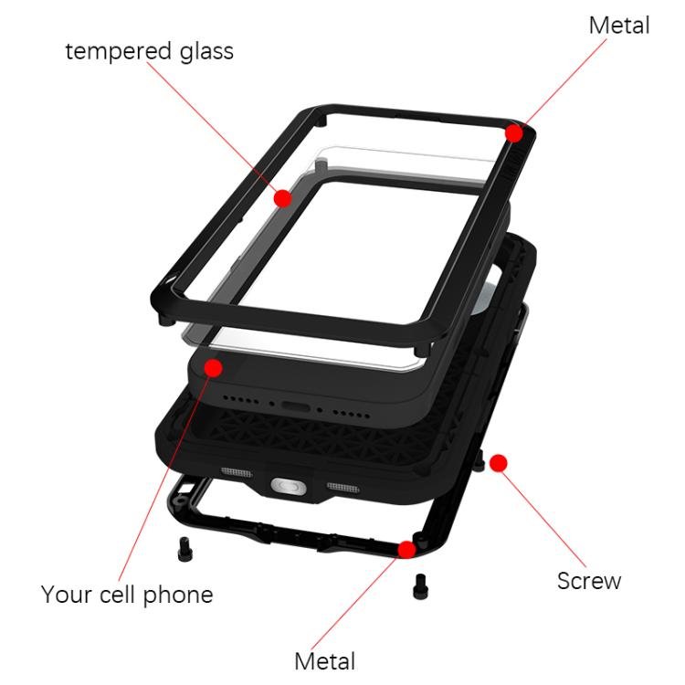 For iPhone 17 Pro LOVE MEI Metal Shockproof Life Waterproof Dustproof Phone Case(Yellow) - British D'sire