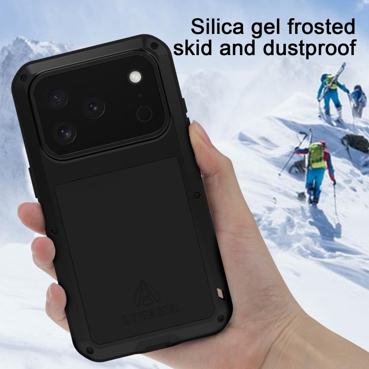 For iPhone 17 Pro LOVE MEI Metal Shockproof Life Waterproof Dustproof Phone Case(Yellow) - British D'sire