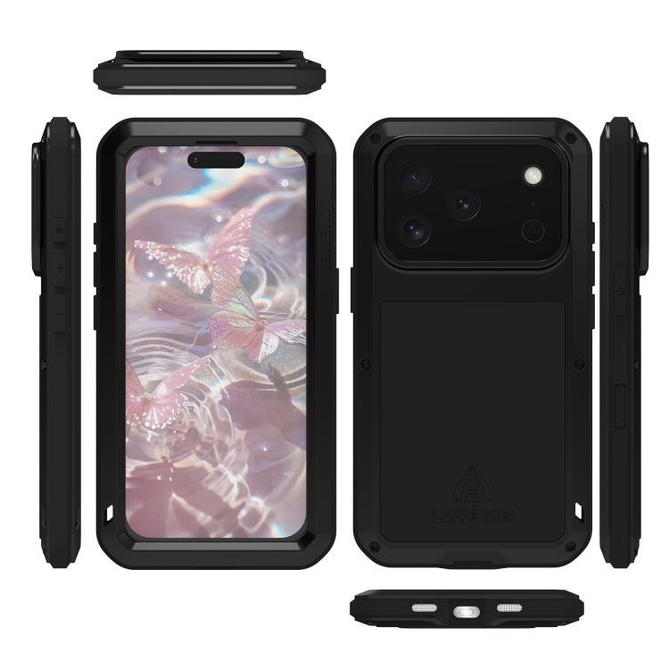 For iPhone 17 Pro LOVE MEI Metal Shockproof Life Waterproof Dustproof Phone Case(Yellow) - British D'sire