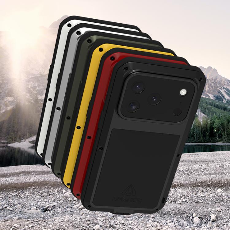 For iPhone 17 Pro LOVE MEI Metal Shockproof Life Waterproof Dustproof Phone Case(Yellow) - British D'sire