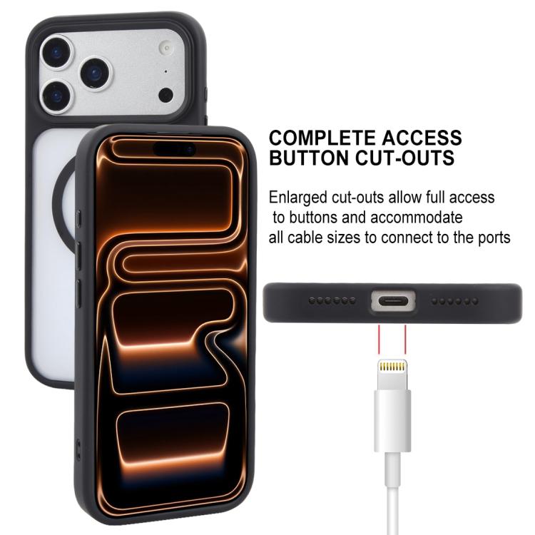 For iPhone 17 Pro Max GEBEI Jazz Series Skin Feel Frosted MagSafe Phone Case(Black) - British D'sire