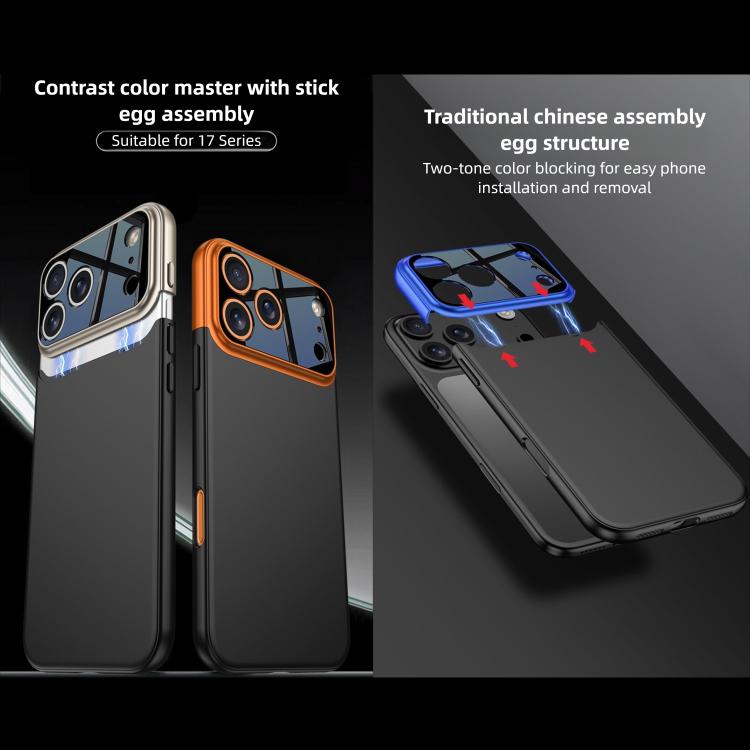 For iPhone 17 Pro Max GKK Color Master Splicing Phone Case(Grey Black) - British D'sire