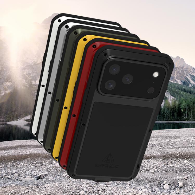 For iPhone 17 Pro Max LOVE MEI Metal Shockproof Life Waterproof Dustproof Phone Case(White) - British D'sire
