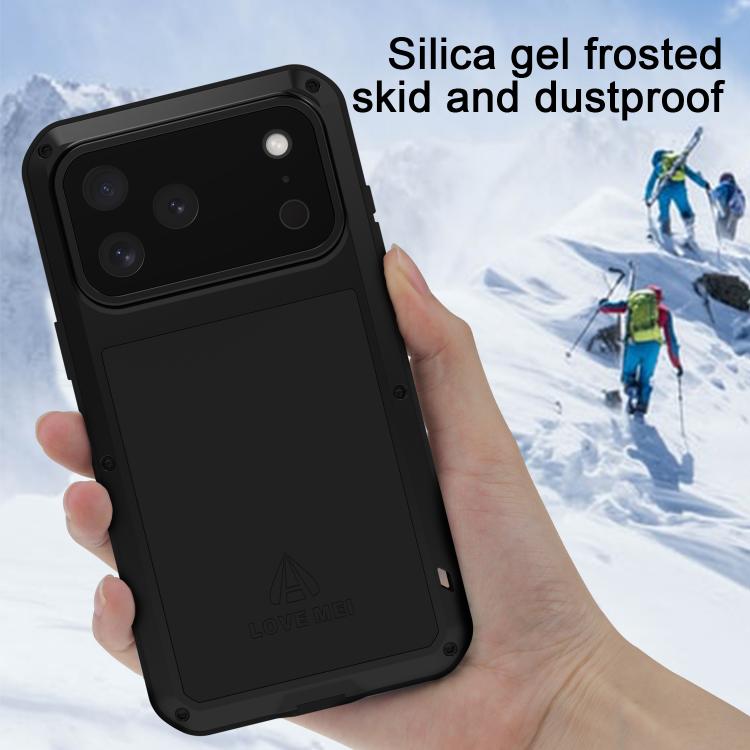 For iPhone 17 Pro Max LOVE MEI Metal Shockproof Life Waterproof Dustproof Phone Case(White) - British D'sire