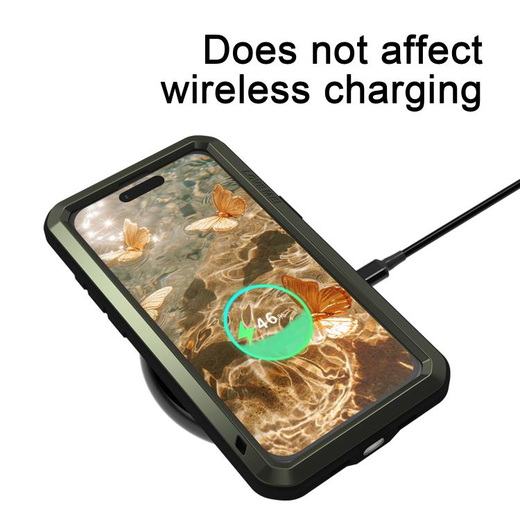For iPhone 17 Pro Max LOVE MEI Metal Shockproof Life Waterproof Dustproof Phone Case(White) - British D'sire