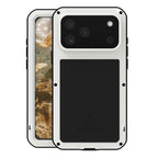 For iPhone 17 Pro Max LOVE MEI Metal Shockproof Life Waterproof Dustproof Phone Case(White) - British D'sire