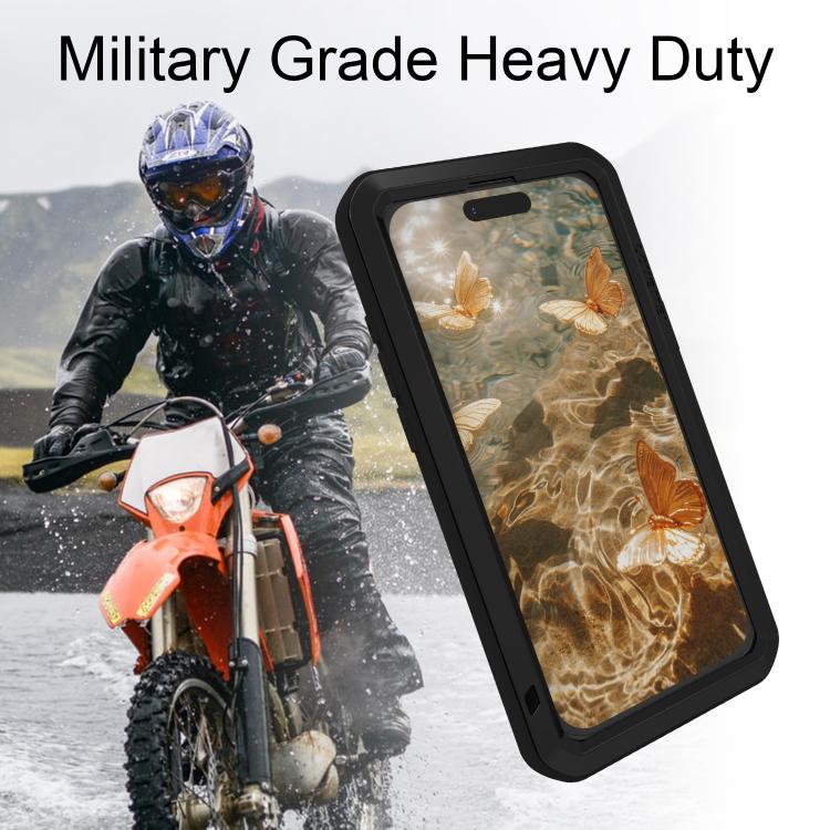 For iPhone 17 Pro Max LOVE MEI Metal Shockproof Life Waterproof Dustproof Phone Case(White) - British D'sire