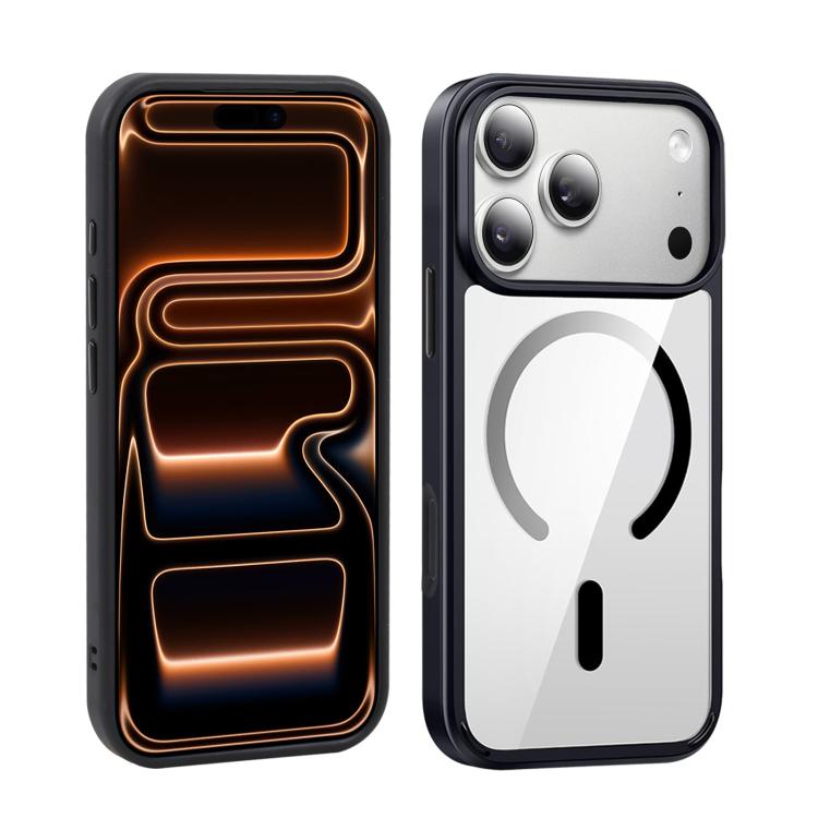 For iPhone 17 Pro Max XDcase JINDUN Clear Cover Independent Metal Button Magnetic Phone Case(Black) Secondary image