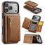 For iPhone 18 Pro / 17 Pro DG.MING M5 Series Zip RFID Multi Card Detachable Leather Phone Case(Brown) - British D'sire