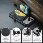 For iPhone 18 Pro / 17 Pro JEEHOOD J01 Retro Magnetic Detachable Wallet Phone Case(Black) - British D'sire