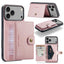 For iPhone 18 Pro / 17 Pro JEEHOOD J01 Retro Magnetic Detachable Wallet Phone Case(Pink) - British D'sire