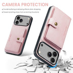 For iPhone 18 Pro / 17 Pro JEEHOOD J01 Retro Magnetic Detachable Wallet Phone Case(Pink) - British D'sire