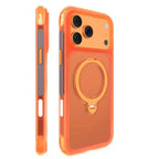 For iPhone 18 Pro / 17 Pro Mutural ArtShield Series Magnetic Holder Phone Case(Orange) - British D'sire