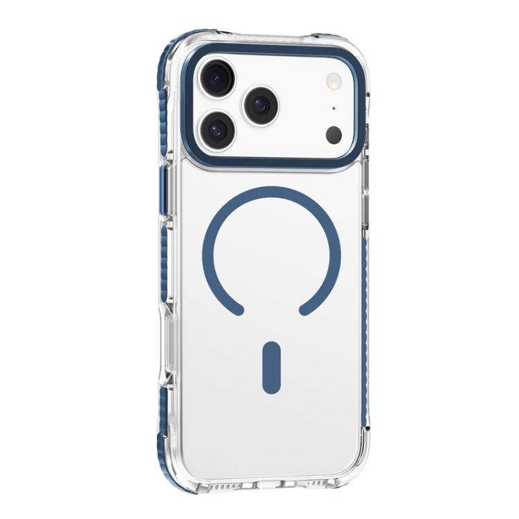 For iPhone 18 Pro / 17 Pro Mutural Transparent Color Series PC+TPU Magnetic MagSafe Phone Case(Dark Blue) - British D'sire