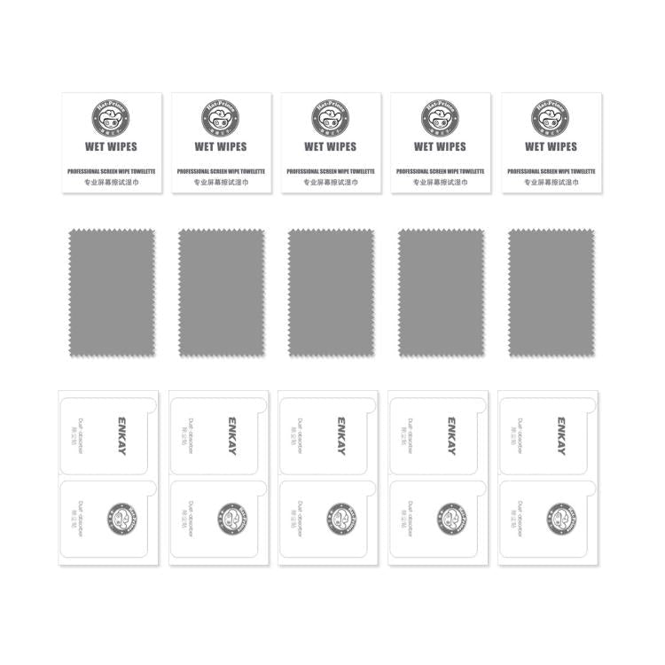 For iPhone 18 Pro 5 PCS/Pack ENKAY Thickened Glue No White Edge 9H Big Arc Edge High Aluminum-silicon Tempered Glass Film - British D'sire