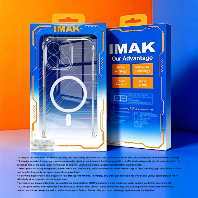 For iPhone 18 Pro imak Magnetic Shockproof Airbag TPU Phone Case(Transparent) - British D'sire