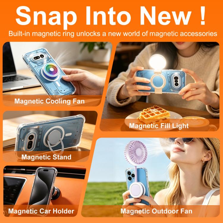 For iPhone 18 Pro imak Magnetic Shockproof Airbag TPU Phone Case(Transparent) - British D'sire
