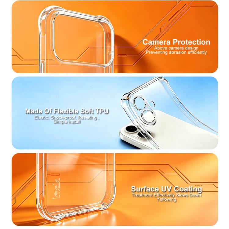 For iPhone 18 Pro imak Magnetic Shockproof Airbag TPU Phone Case(Transparent) - British D'sire