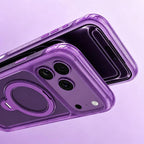 For iPhone 18 Pro Mutural ArtShield Series Magnetic Holder Phone Case(Purple) - British D'sire