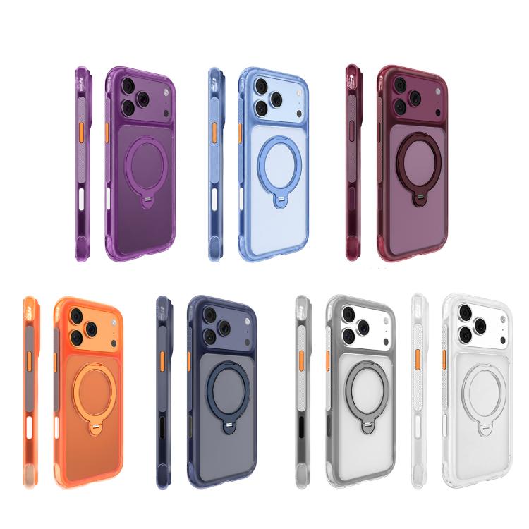 For iPhone 18 Pro Mutural ArtShield Series Magnetic Holder Phone Case(White) - British D'sire