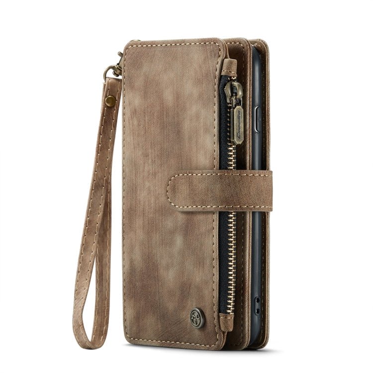 For iPhone SE 2022 / SE 2020 / 8 / 7 / 6 CaseMe-C30 PU + TPU Multifunctional Horizontal Flip Leather Case with Holder & Card Slot & Wallet & Zipper Pocke(Brown) Secondary image