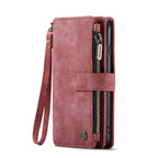 For iPhone SE 2022 / SE 2020 / 8 / 7 / 6 CaseMe - C30 PU + TPU Multifunctional Horizontal Flip Leather Case with Holder & Card Slot & Wallet & Zipper Pocke(Red) - British D'sire