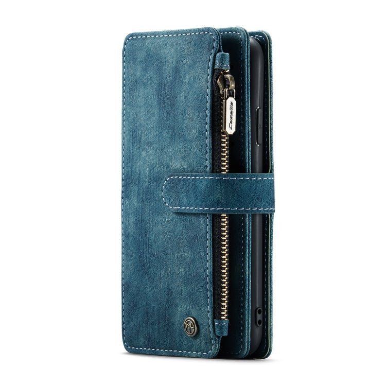 For iPhone X / XS CaseMe-C30 PU + TPU Multifunctional Horizontal Flip Leather Case with Holder & Card Slot & Wallet & Zipper Pocket(Blue) Secondary image