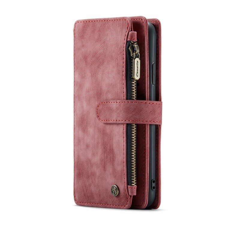For iPhone X / XS CaseMe-C30 PU + TPU Multifunctional Horizontal Flip Leather Case with Holder & Card Slot & Wallet & Zipper Pocket(Red) Secondary image