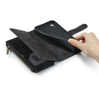 For iPhone XR CaseMe - C30 PU + TPU Multifunctional Horizontal Flip Leather Case with Holder & Card Slot & Wallet & Zipper Pocket(Black) - British D'sire
