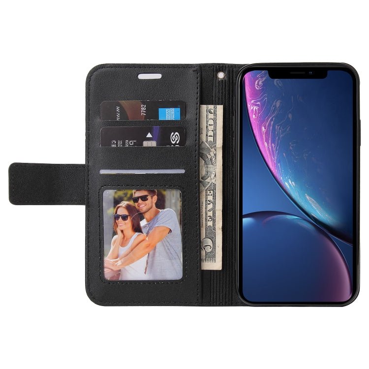 For iPhone XR GQUTROBE Right Angle Leather Phone Case(Black) - British D'sire