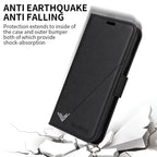 For iPhone XR GQUTROBE Right Angle Leather Phone Case(Black) - British D'sire