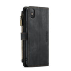 For iPhone XS Max CaseMe - C30 PU + TPU Multifunctional Horizontal Flip Leather Case with Holder & Card Slot & Wallet & Zipper Pocket(Black) - British D'sire
