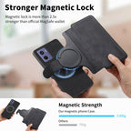 For Motorola Moto G05 CaseNeo MagSafe RFID Anti - theft Retro Leather Phone Case(Black) - British D'sire