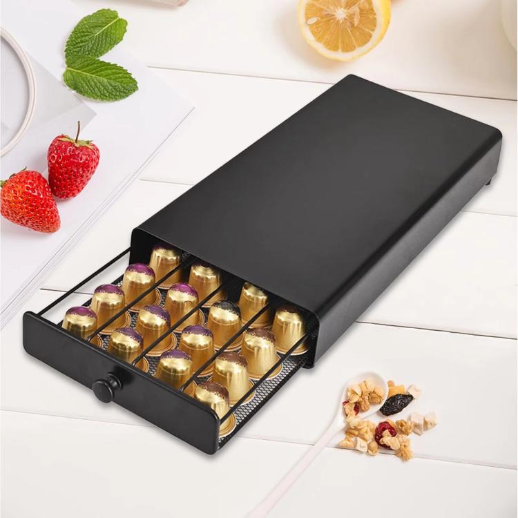For Nespresso OASISWJ YZ1384 Handle Model 40pcs Dustproof Coffee Capsule Organizer(Black) - British D'sire