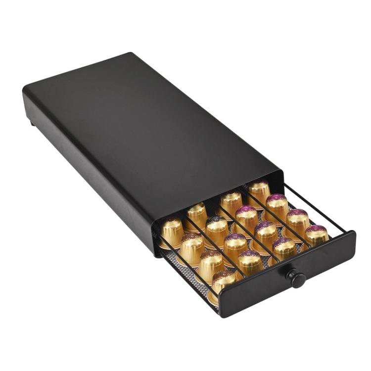 For Nespresso OASISWJ YZ1384 Handle Model 40pcs Dustproof Coffee Capsule Organizer(Black) - British D'sire