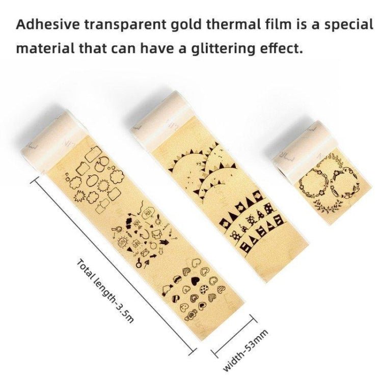 For Phomemo M02 / M02S / M02Pro 3rolls /Pack 50mm Thermal Label Printing Paper For Sticker Printer With Black Letter On Gold Powder Background Secondary image