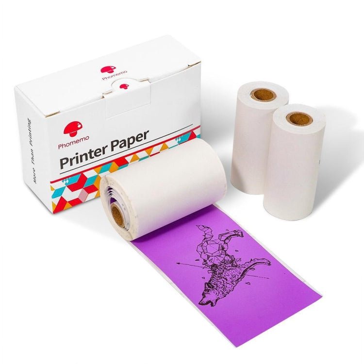For Phomemo M02 / M02S / M02Pro 3rolls /Pack 53mm Self - Adhesive Black Letter Printer Thermal Labels On Purple / Rose Red / Orange Bottom - British D'sire