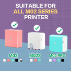 For Phomemo M02 / M02S / M02Pro 3rolls /Pack 53mm Self - Adhesive Black Letter Printer Thermal Labels On Purple / Rose Red / Orange Bottom - British D'sire