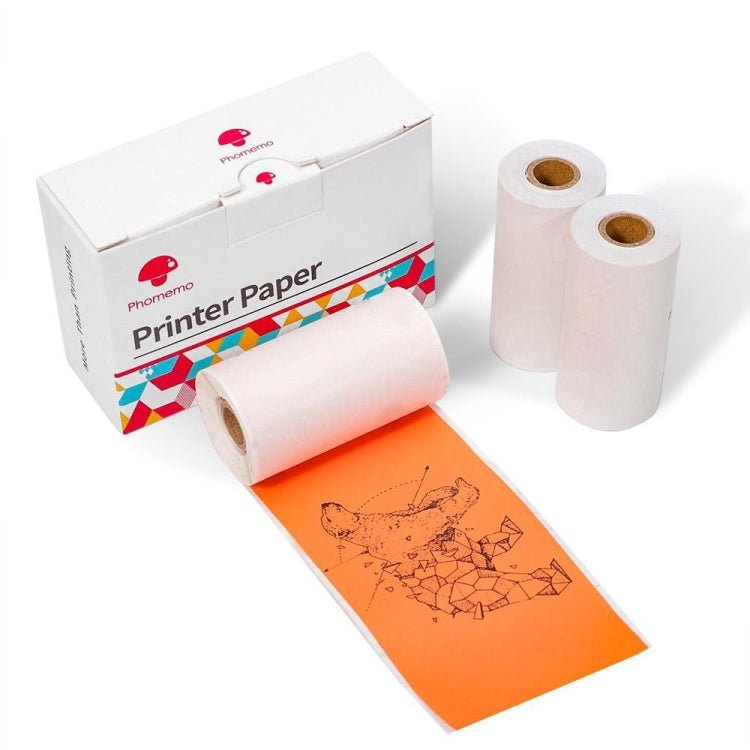 For Phomemo M02 / M02S / M02Pro 3rolls /Pack 53mm Self - Adhesive Black Letter Printer Thermal Labels On Purple / Rose Red / Orange Bottom - British D'sire
