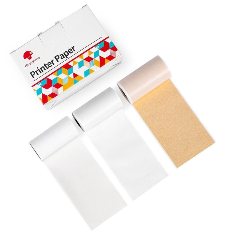 For Phomemo M02 / M02S / M02Pro 3rolls /Pack Transparent / Translucent / Gold Powder Black Letter Thermal Label Printing Paper - British D'sire Main image
